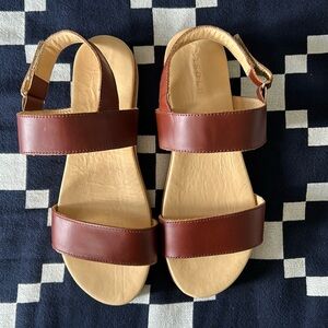 Nisolo flatform sandal in brown leather